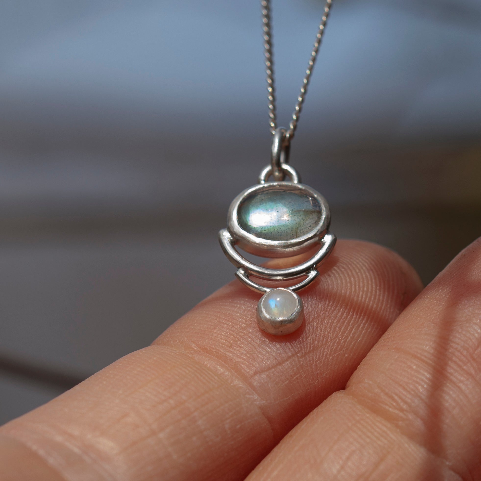 OOAK • Osmose pendant #1 ~ silver, labradorite (ready to ship)