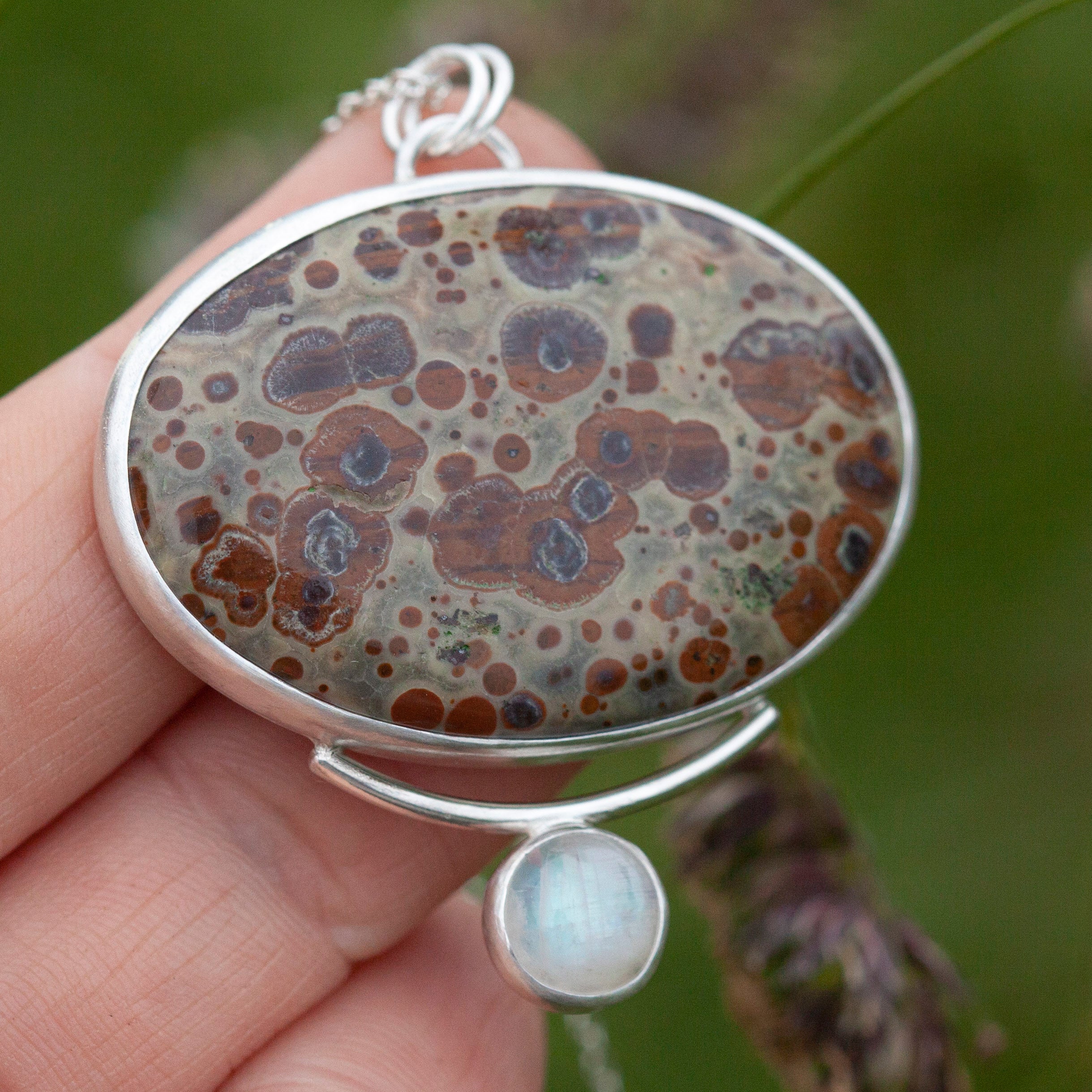 OOAK pendant with stone #15 • jasper & labradorite  (ready to ship)