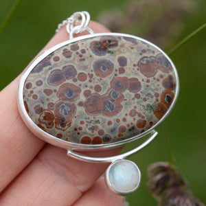 OOAK pendant with stone #15 • jasper & labradorite  (ready to ship)