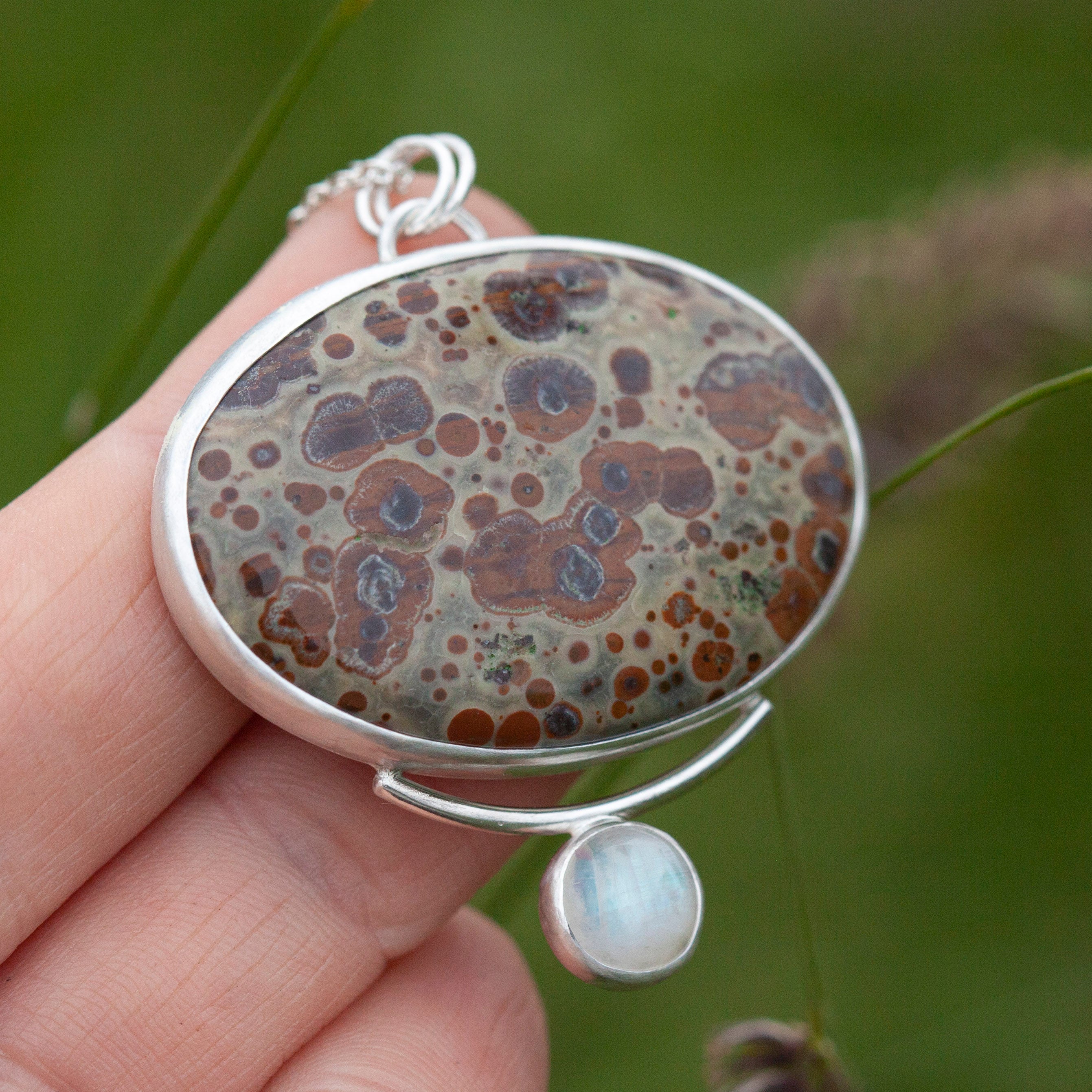 OOAK pendant with stone #15 • jasper & labradorite  (ready to ship)