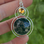 Cargar imagen en el visor de la galería, OOAK pendant with stone #14 • moss agate &amp; citrine  (ready to ship)
