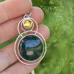 Cargar imagen en el visor de la galería, OOAK pendant with stone #14 • moss agate &amp; citrine  (ready to ship)
