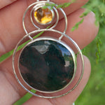 Lade das Bild in den Galerie-Viewer, OOAK pendant with stone #14 • moss agate &amp; citrine  (ready to ship)
