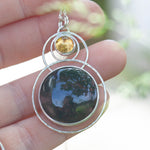 Afbeelding in Gallery-weergave laden, OOAK pendant with stone #14 • moss agate &amp; citrine  (ready to ship)
