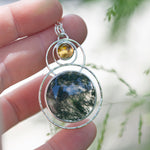 Charger l&#39;image dans la galerie, OOAK pendant with stone #14 • moss agate &amp; citrine  (ready to ship)
