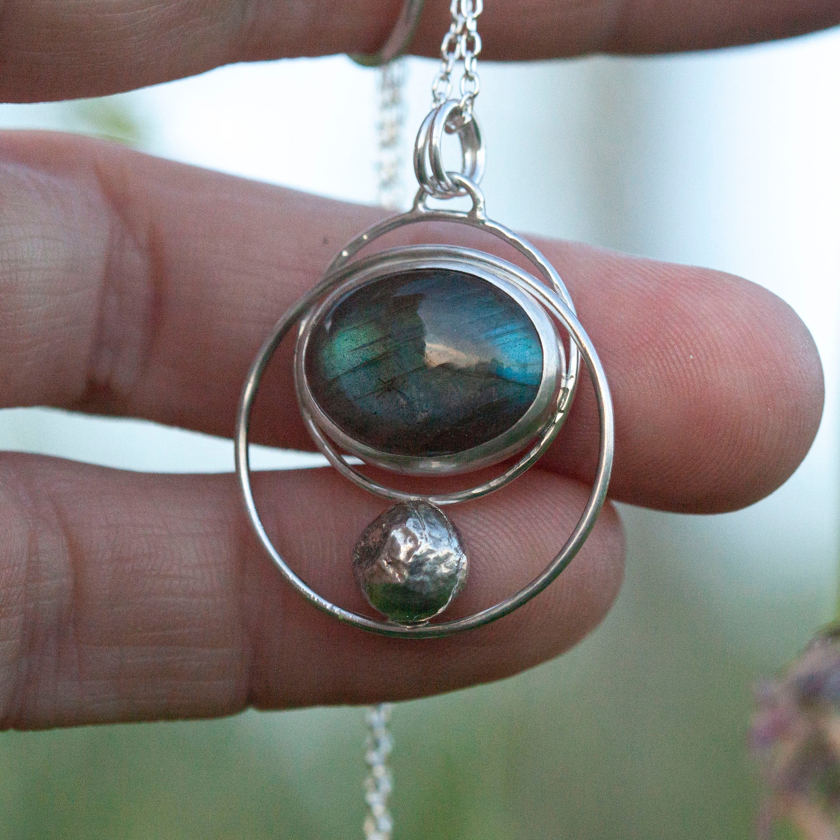 OOAK pendant with stone #9 • Labradorite  (ready to ship)