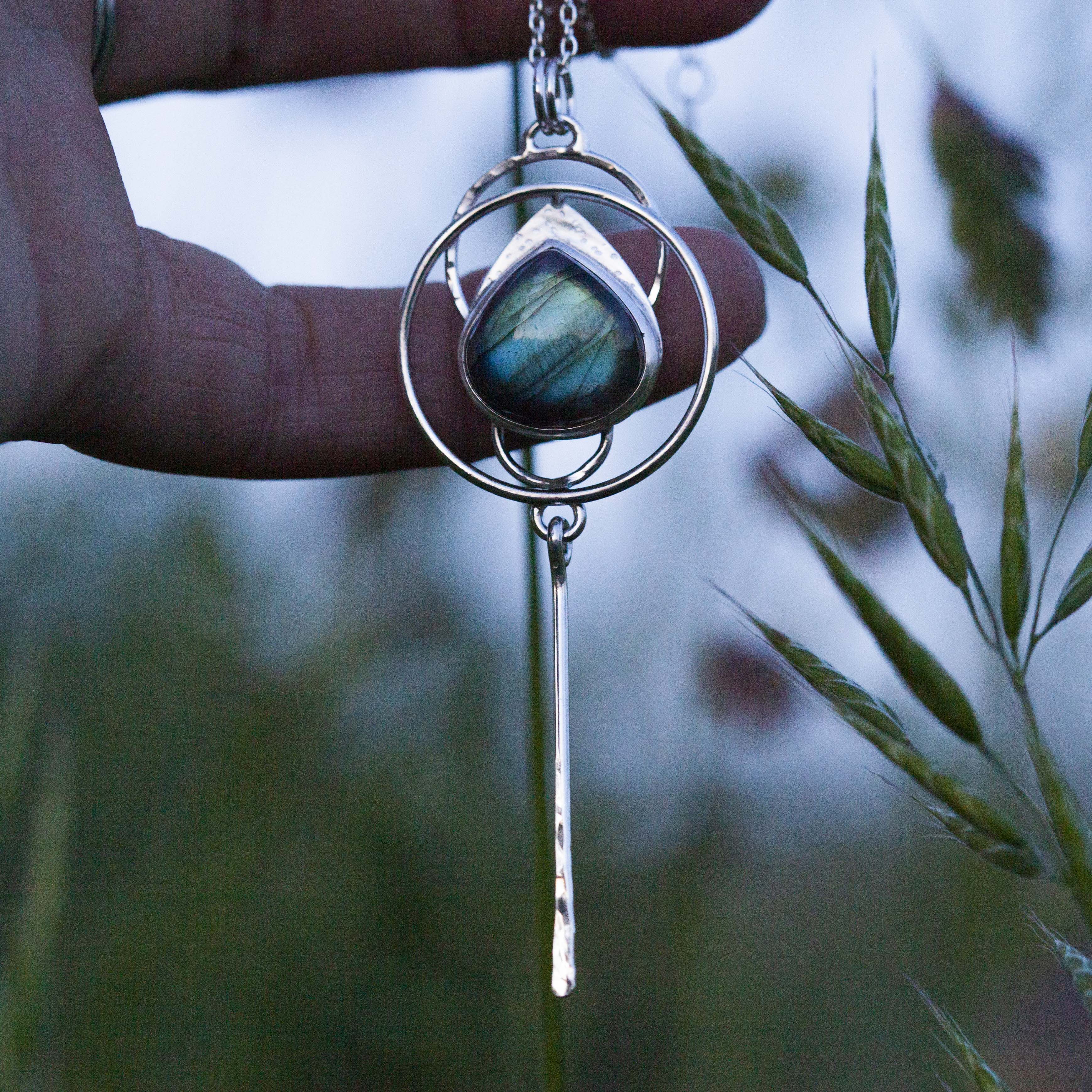 OOAK pendant with stone #10 • Labradorite  (ready to ship)