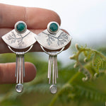 Cargar imagen en el visor de la galería, OOAK Aina earrings #1 • Chrysocolla &amp; white labradorite (ready to ship)
