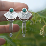 Cargar imagen en el visor de la galería, OOAK Aina earrings #1 • Chrysocolla &amp; white labradorite (ready to ship)
