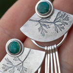 Cargar imagen en el visor de la galería, OOAK Aina earrings #1 • Chrysocolla &amp; white labradorite (ready to ship)
