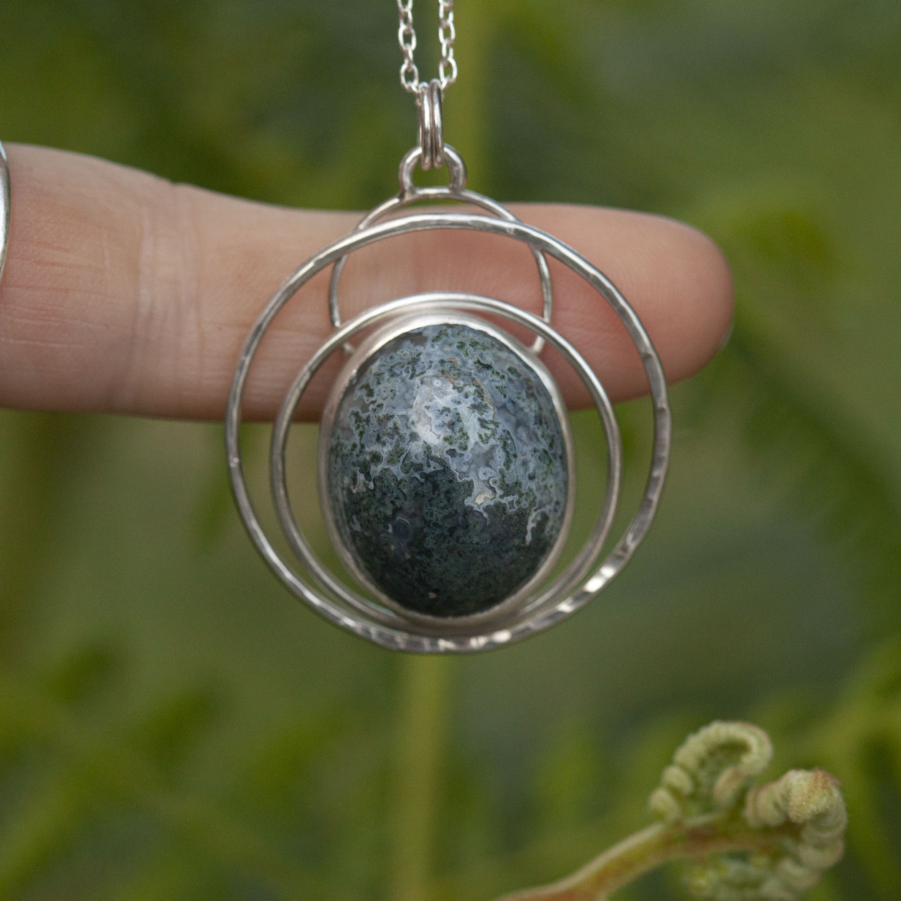 OOAK stone pendant #22 • Moss agate (ready to ship)