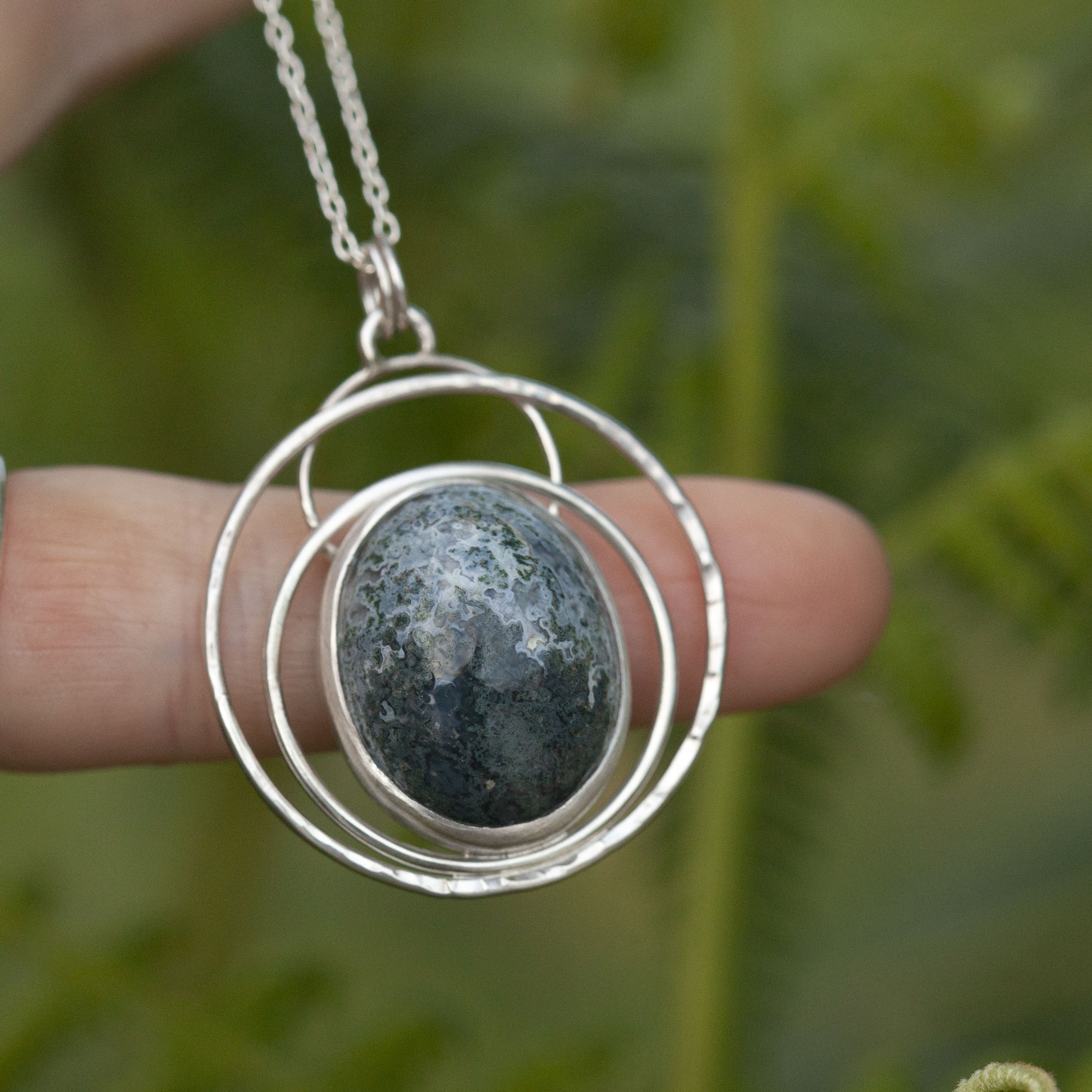 OOAK stone pendant #22 • Moss agate (ready to ship)