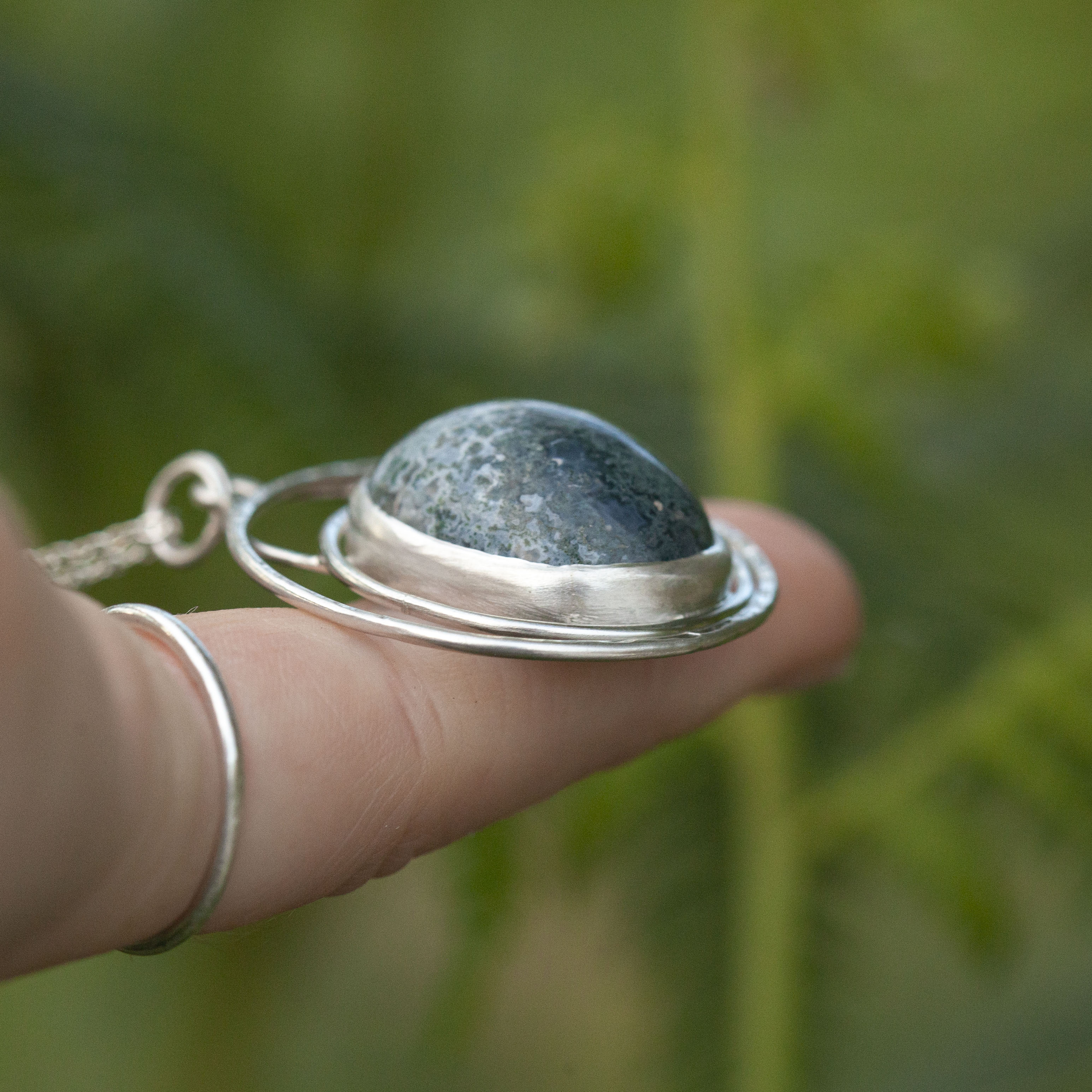 OOAK stone pendant #22 • Moss agate (ready to ship)