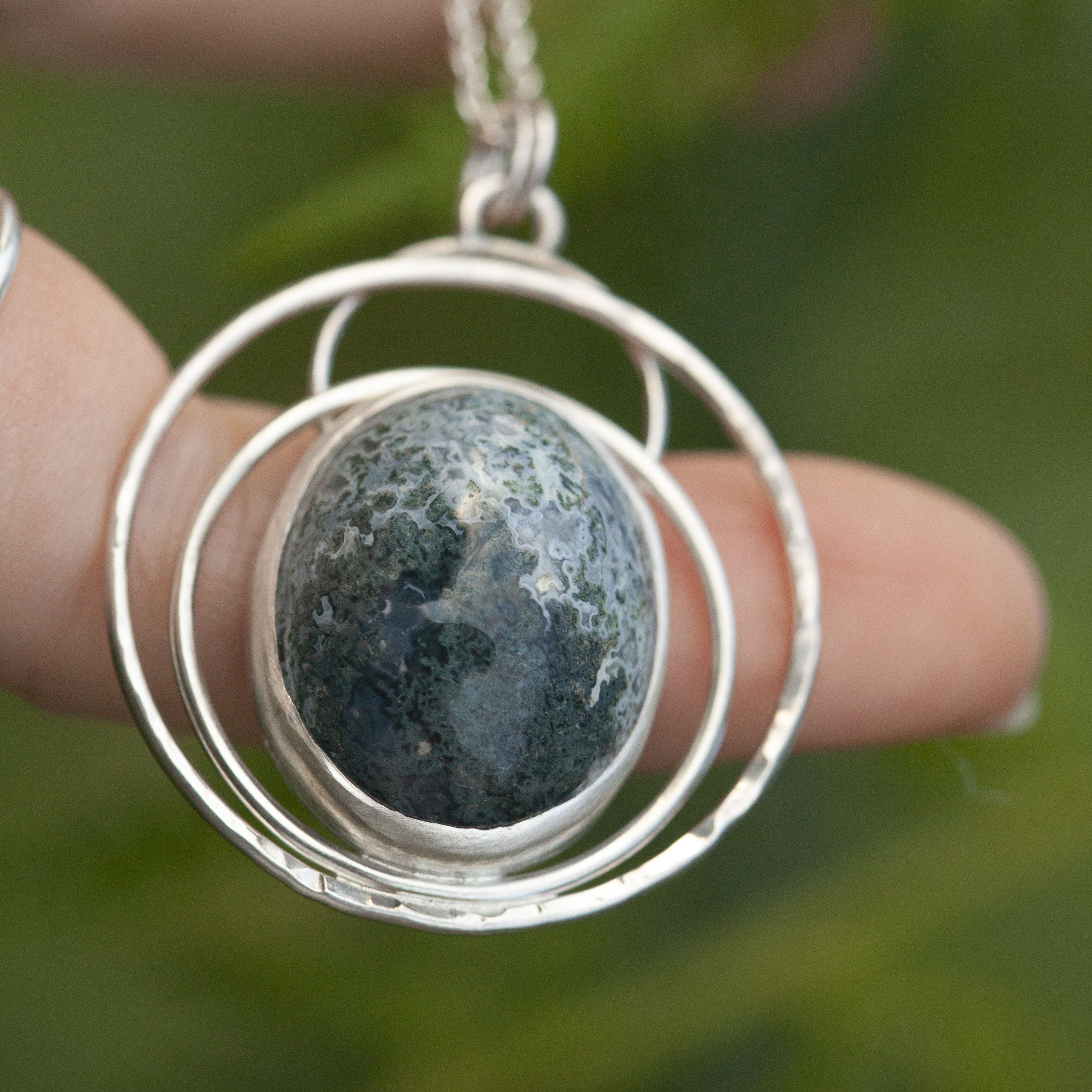 OOAK stone pendant #22 • Moss agate (ready to ship)