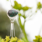 Afbeelding in Gallery-weergave laden, OOAK stone pendant #19 • Chrysocolla  (ready to ship)
