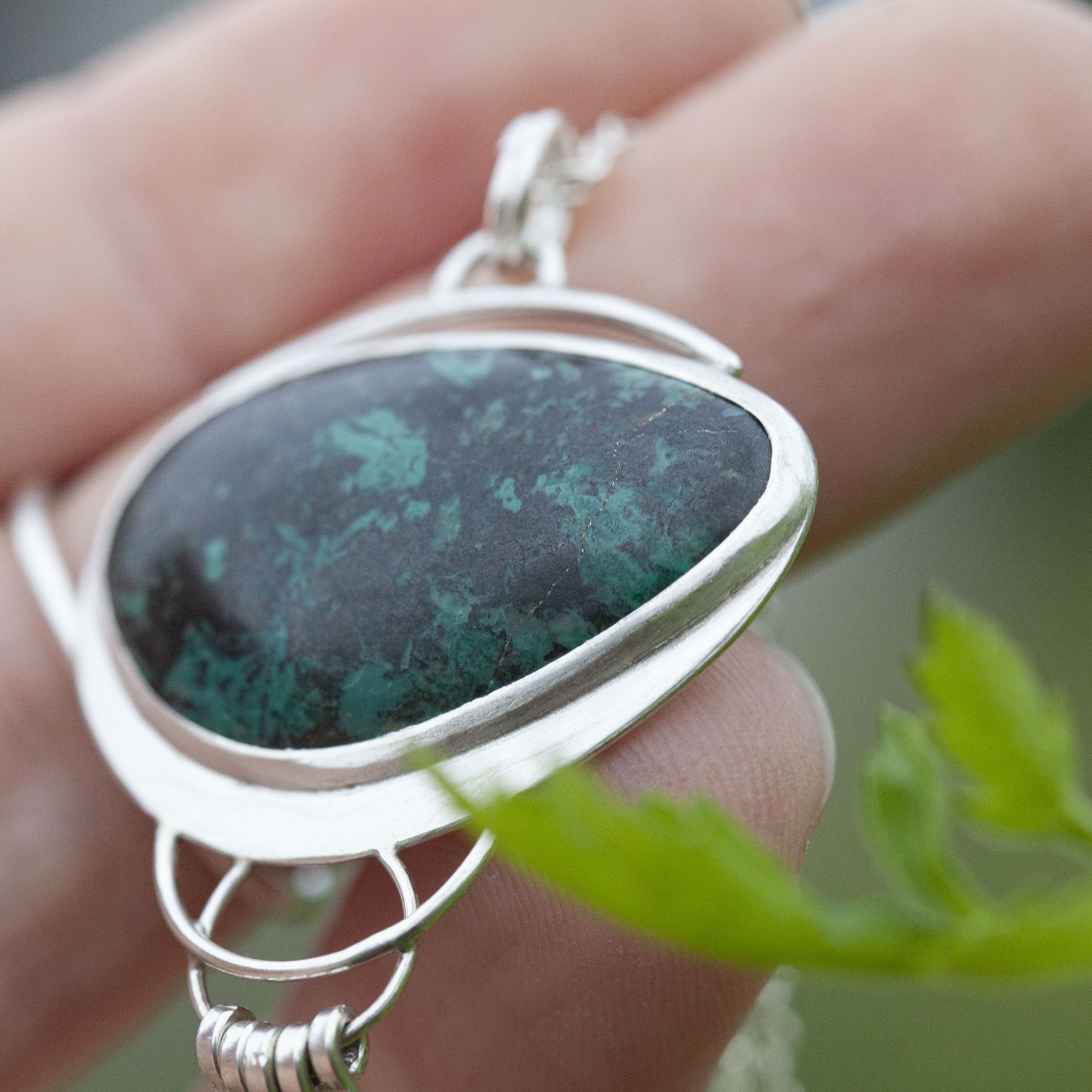 OOAK stone pendant #19 • Chrysocolla  (ready to ship)