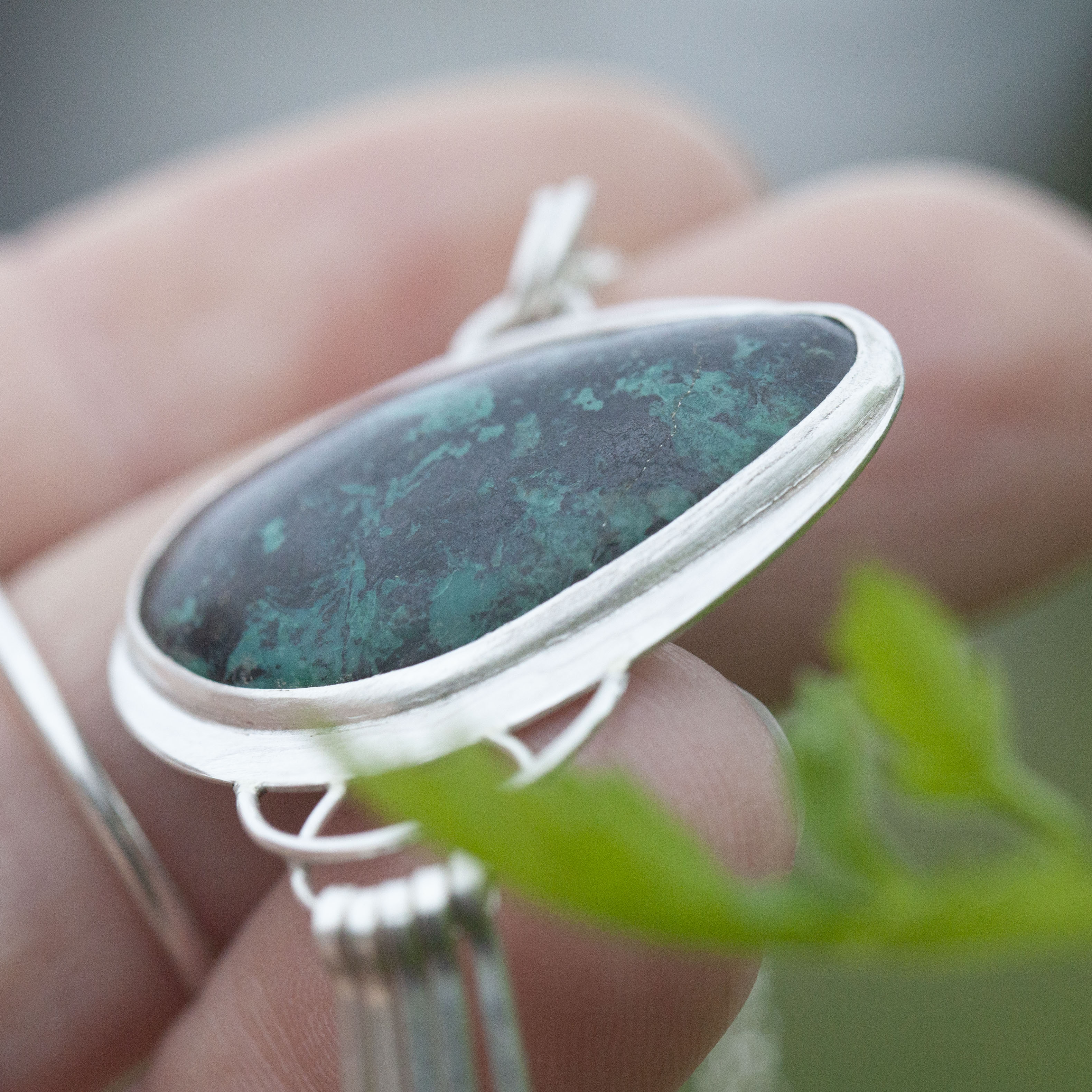 OOAK stone pendant #19 • Chrysocolla  (ready to ship)