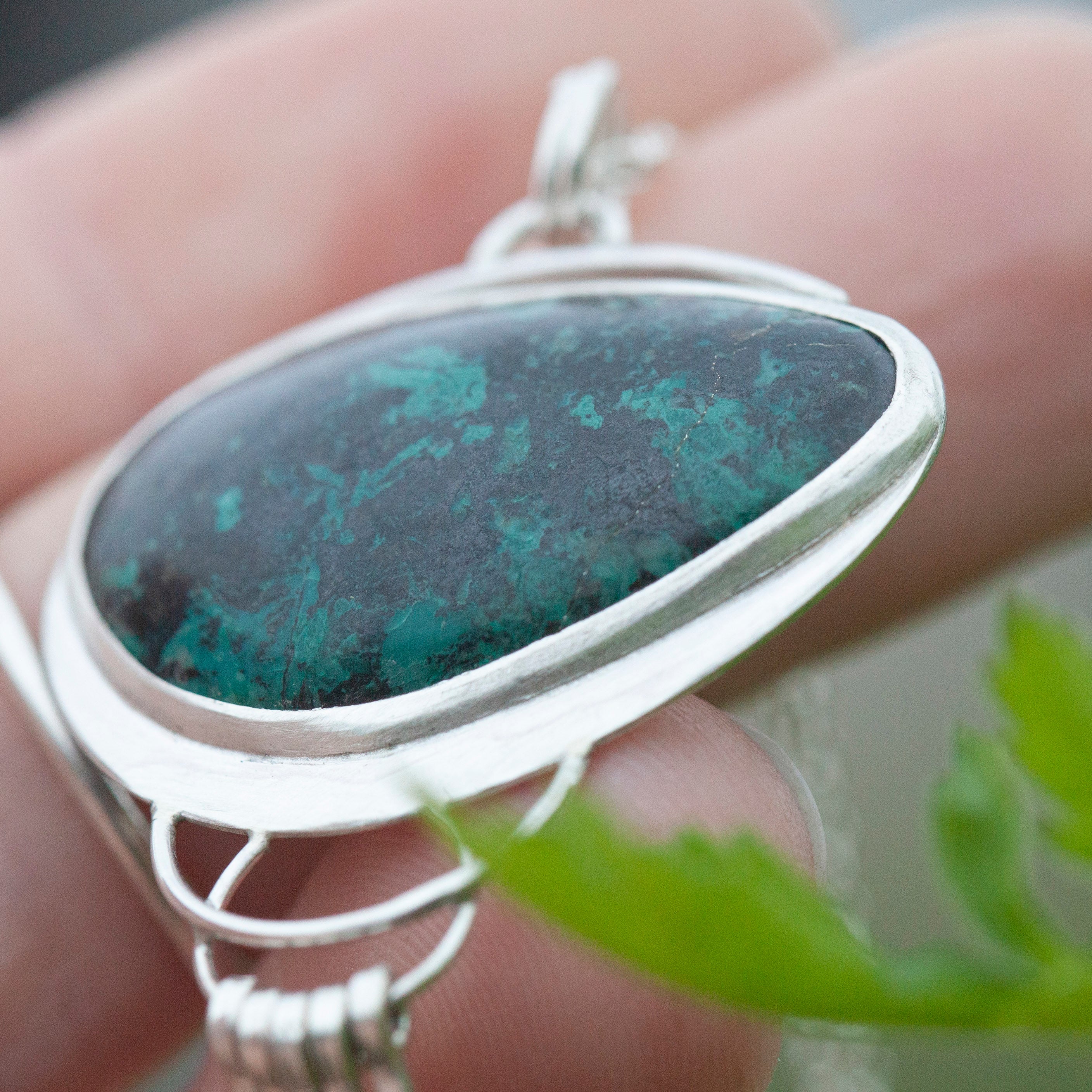 OOAK stone pendant #19 • Chrysocolla  (ready to ship)