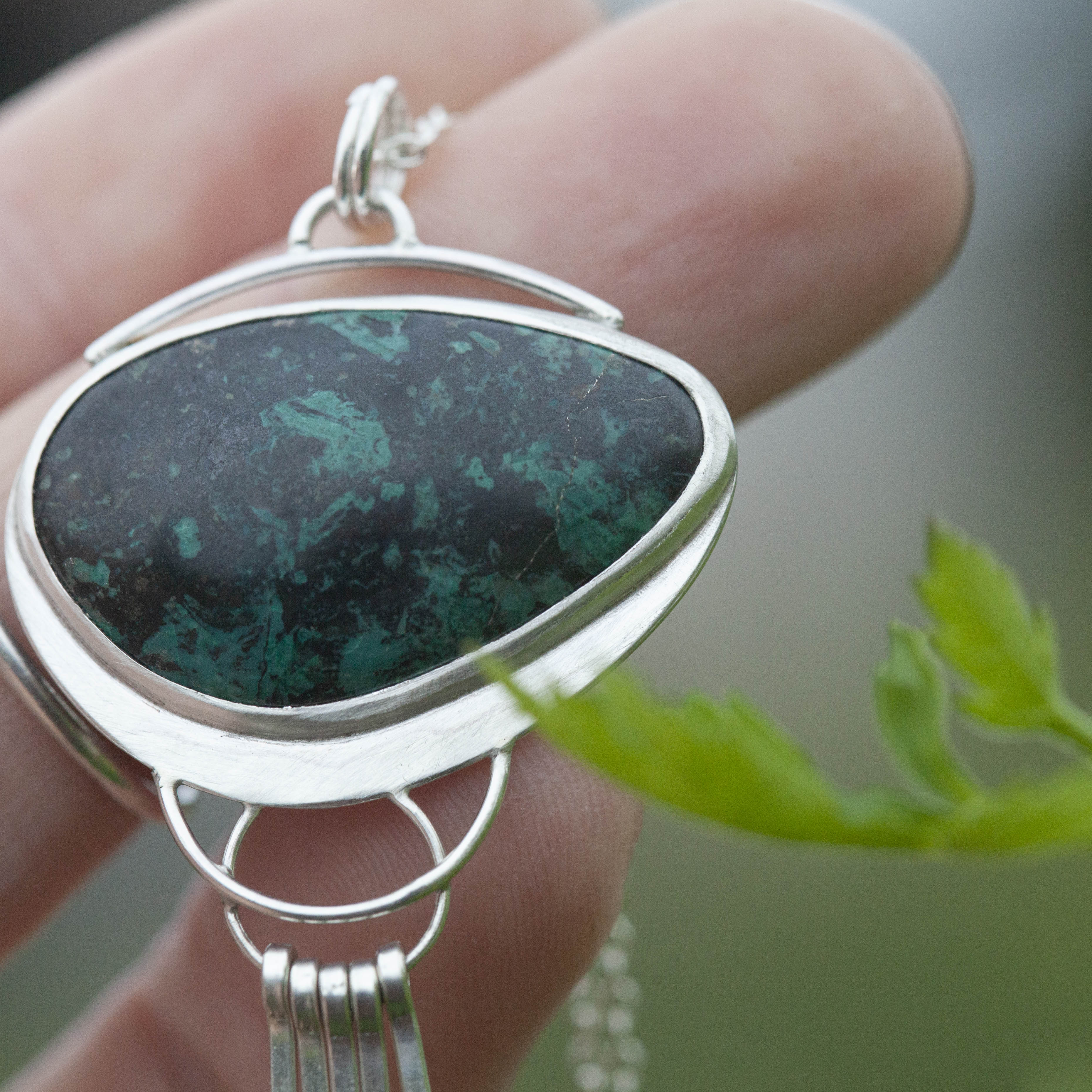 OOAK stone pendant #19 • Chrysocolla  (ready to ship)