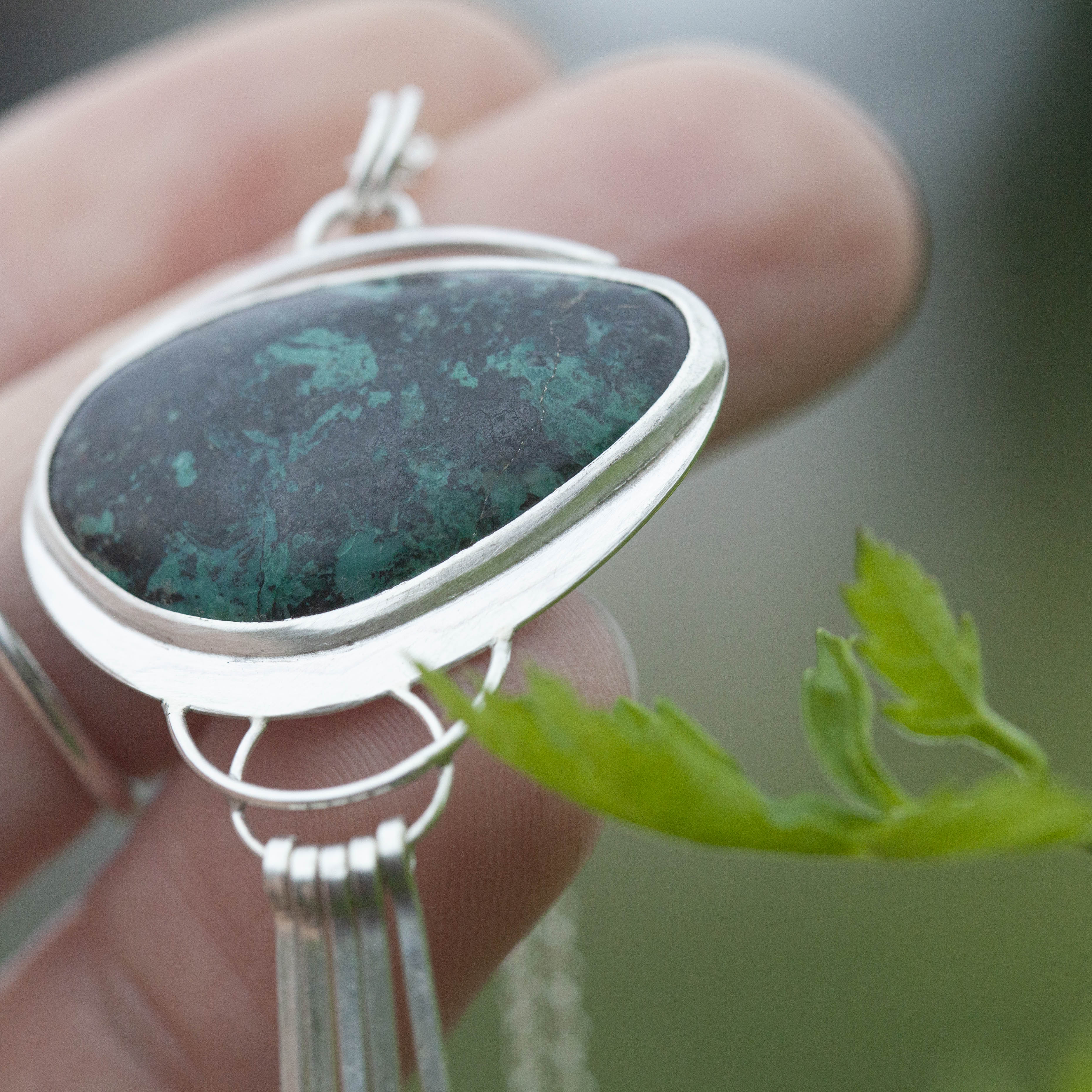 OOAK stone pendant #19 • Chrysocolla  (ready to ship)