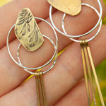 Cargar imagen en el visor de la galería, OOAK Echo earrings #43 ~ silver &amp; brass (ready-to-ship)
