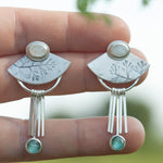 Load image into Gallery viewer, OOAK Aina earrings #4 • White labradorite &amp; Kyanite (ready to ship)
