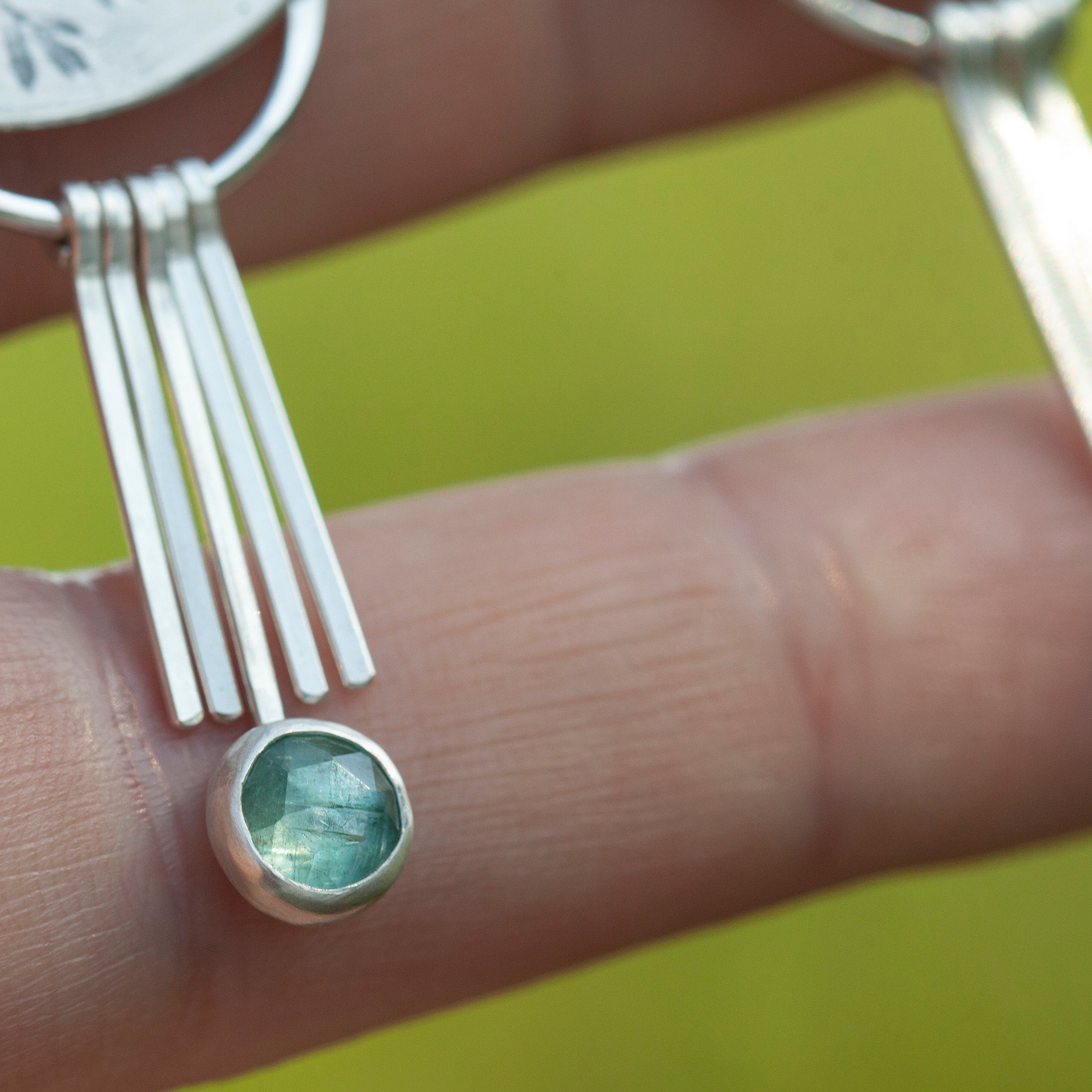 OOAK Aina earrings #4 • White labradorite & Kyanite (ready to ship)