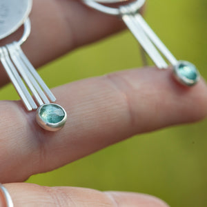 OOAK Aina earrings #4 • White labradorite & Kyanite (ready to ship)