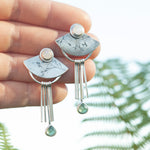 Load image into Gallery viewer, OOAK Aina earrings #5 • White labradorite &amp; Kyanite (ready to ship)
