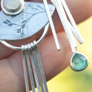 OOAK Aina earrings #5 • White labradorite & Kyanite (ready to ship)