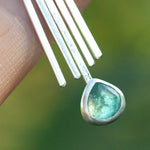 Cargar imagen en el visor de la galería, OOAK Aina earrings #5 • White labradorite &amp; Kyanite (ready to ship)
