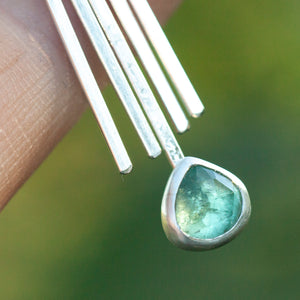 OOAK Aina earrings #5 • White labradorite & Kyanite (ready to ship)