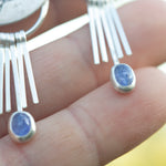 Cargar imagen en el visor de la galería, OOAK Aina earrings #6 • White labradorite &amp; Tanzanite (ready to ship)
