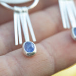 Cargar imagen en el visor de la galería, OOAK Aina earrings #6 • White labradorite &amp; Tanzanite (ready to ship)
