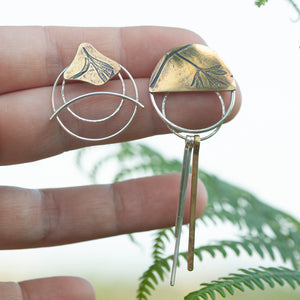 OOAK Echo earrings #44 ~ silver & brass (ready-to-ship)