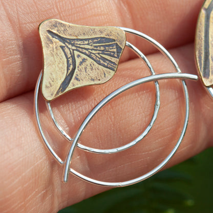 OOAK Echo earrings #44 ~ silver & brass (ready-to-ship)