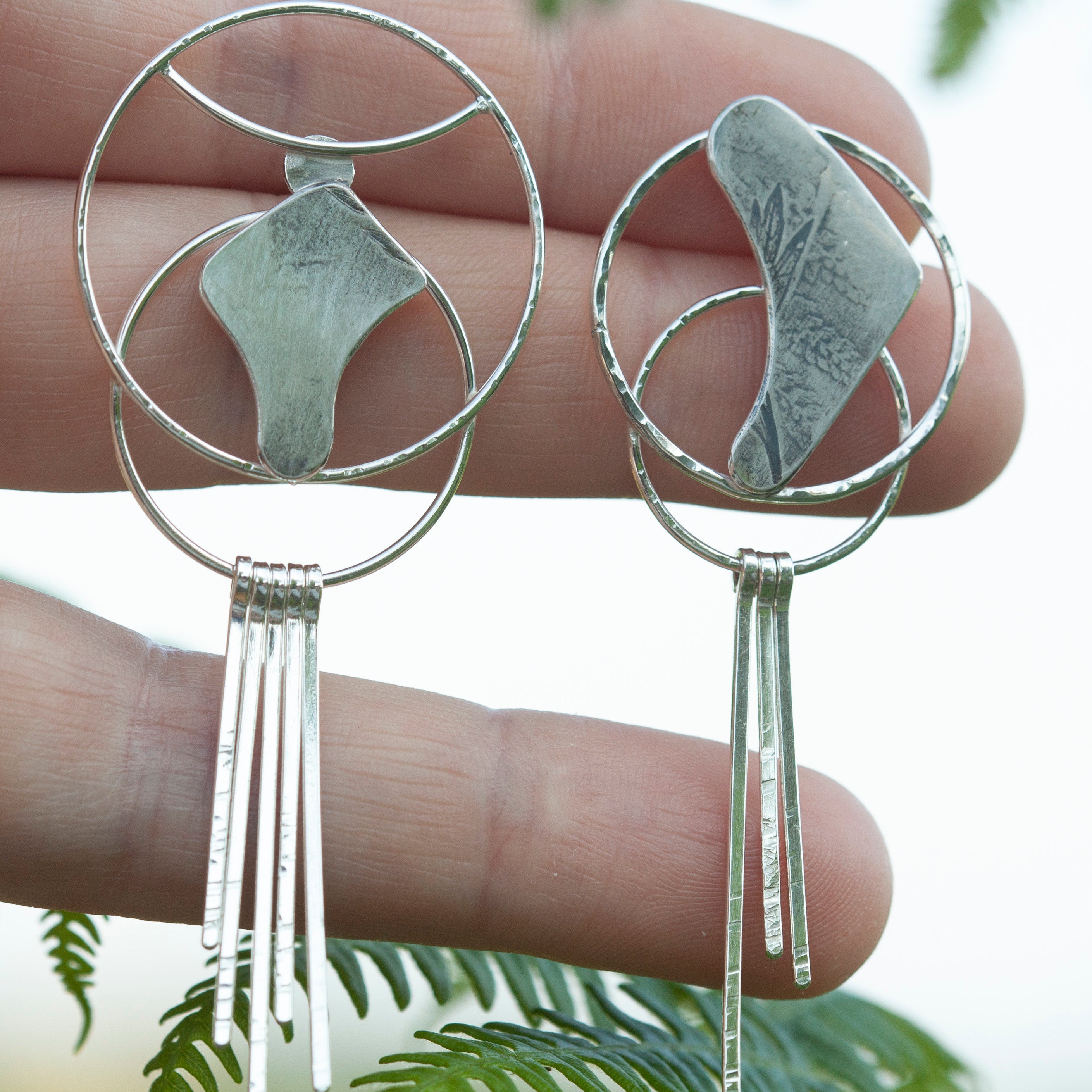 OOAK Echo earrings #42 ~ silver (ready-to-ship)