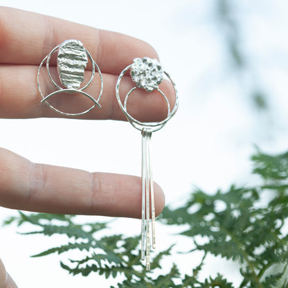 Boucles d'oreilles Echo pièce unique #45 ~ argent (prêt à expédier)
