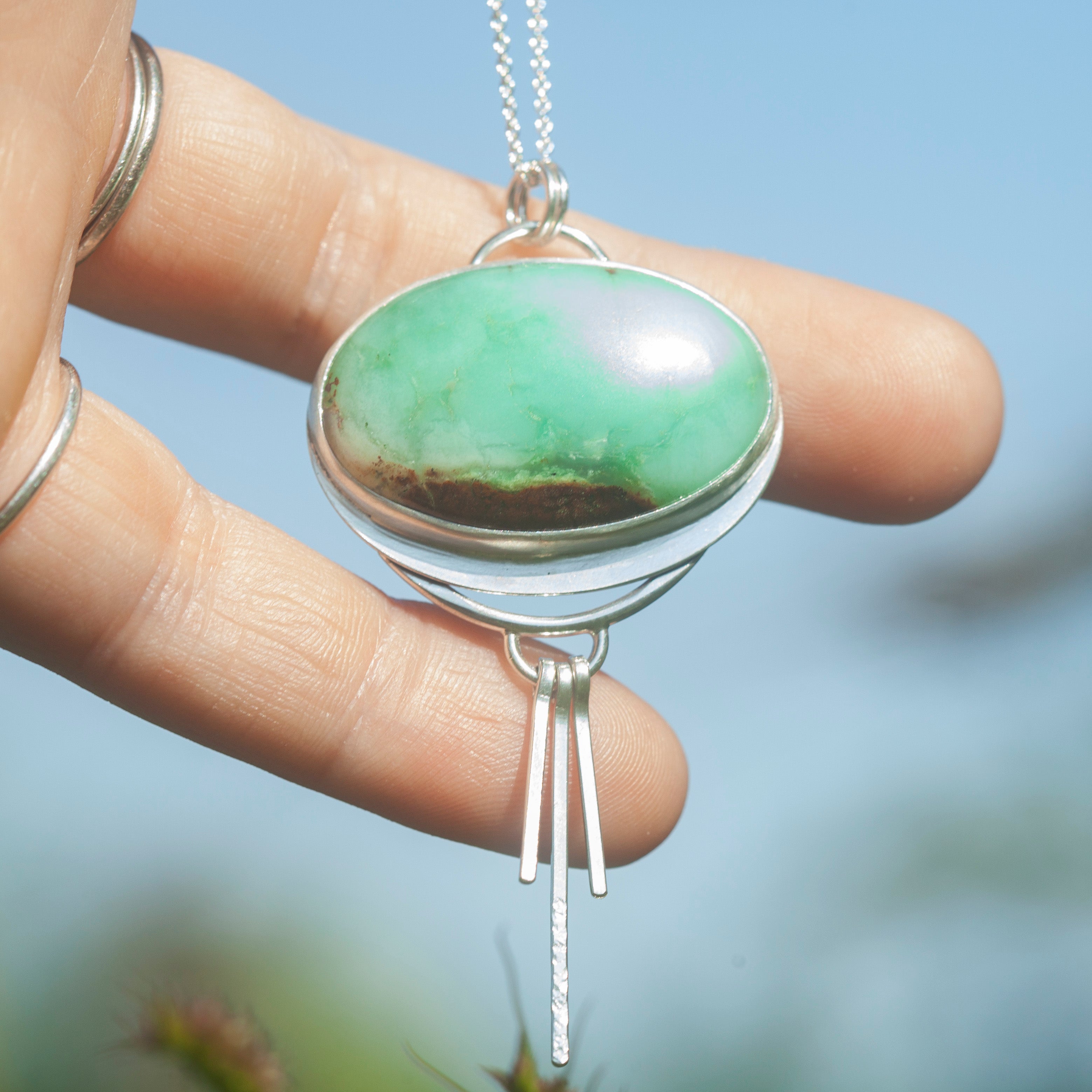 OOAK stone pendant #24 • Chrysoprase (ready to ship)