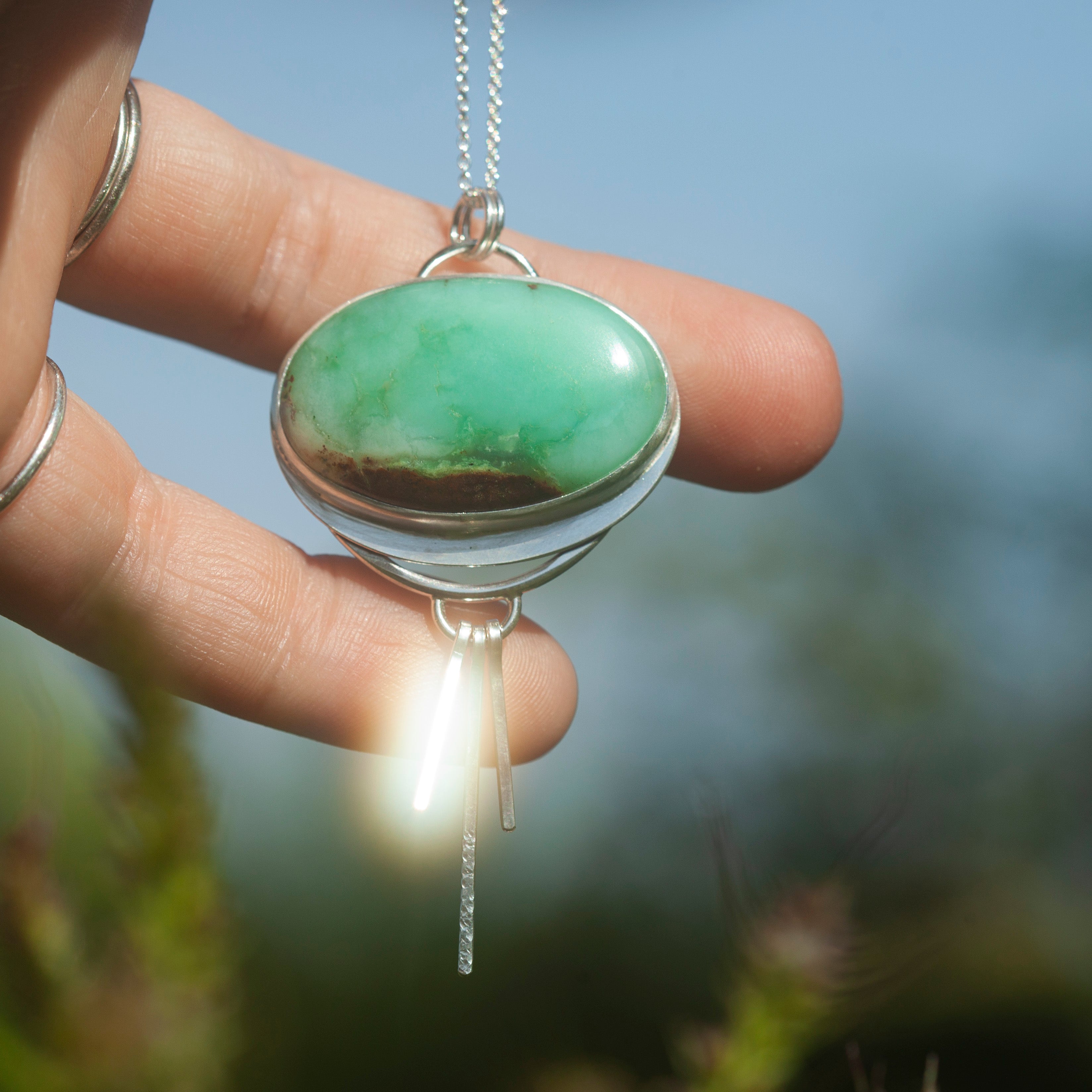 OOAK stone pendant #24 • Chrysoprase (ready to ship)