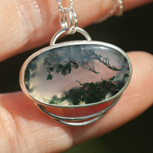 OOAK stone pendant #23 • Moss agate (ready to ship)