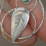 Load image into Gallery viewer, OOAK pendant with captured plant #9 • labradorite &amp; kyanite (ready to ship)
