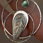 Load image into Gallery viewer, OOAK pendant with captured plant #9 • labradorite &amp; kyanite (ready to ship)
