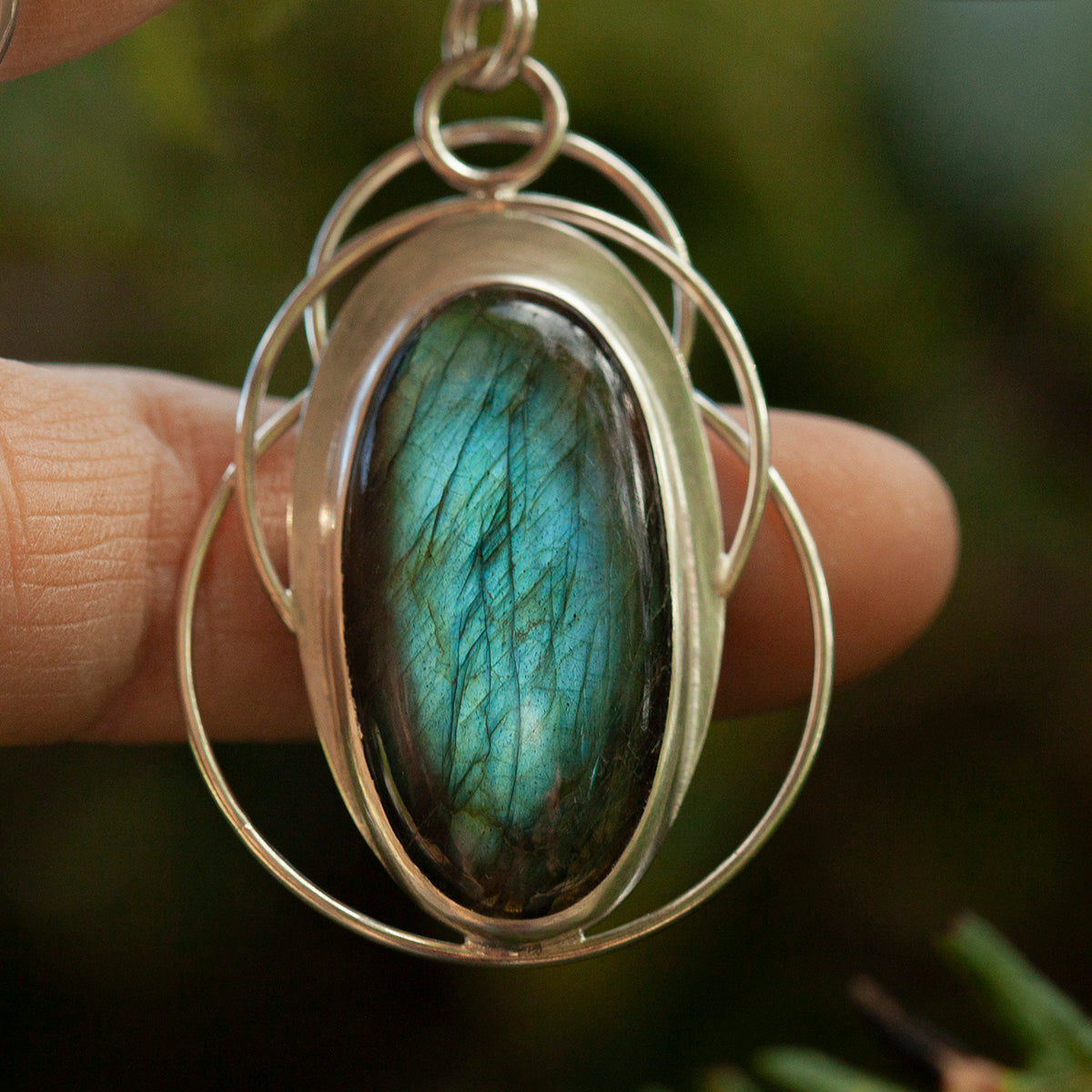 Pendentif en pierre pièce unique #28 • azurite verte (prêt à expédier)