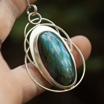 Pendentif en pierre pièce unique #28 • azurite verte (prêt à expédier)