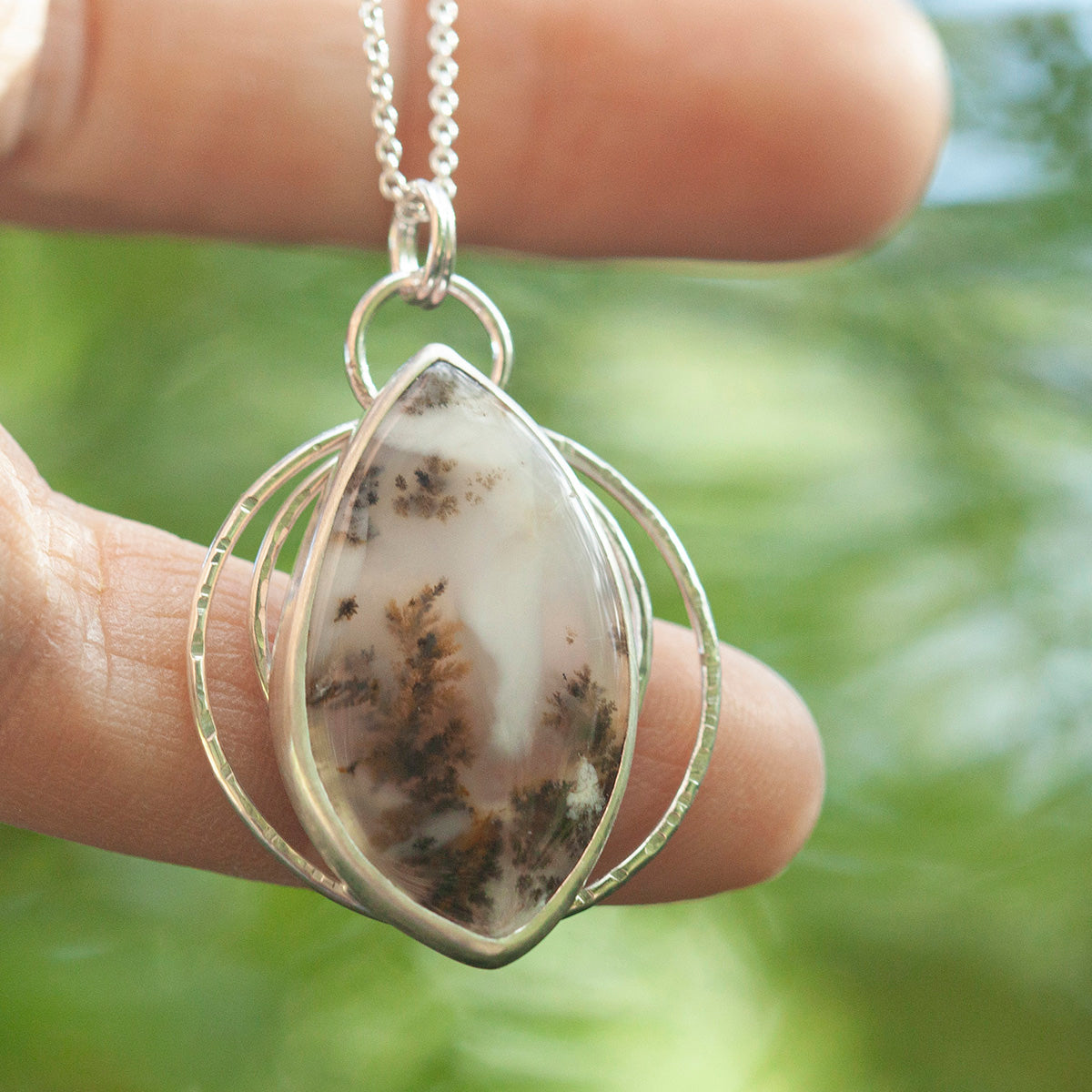 OOAK stone pendant #27 • Dendritic agate (ready to ship)