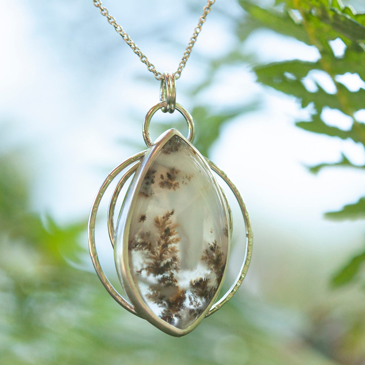 OOAK stone pendant #27 • Dendritic agate (ready to ship)