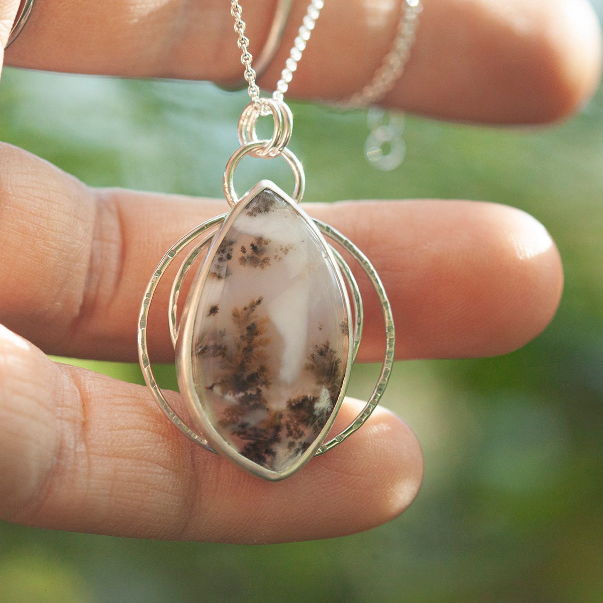 OOAK stone pendant #27 • Dendritic agate (ready to ship)