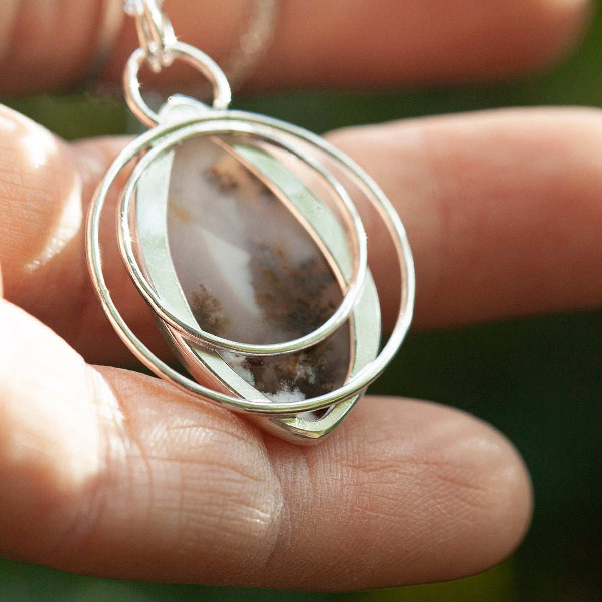 OOAK stone pendant #27 • Dendritic agate (ready to ship)