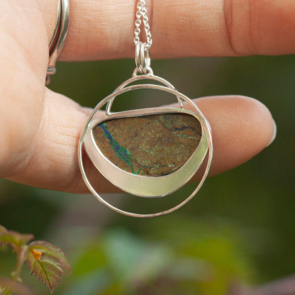 Pendentif en pierre pièce unique #28 • azurite verte (prêt à expédier)